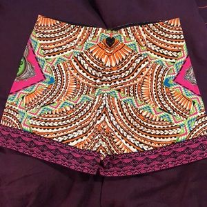 High waisted print shorts